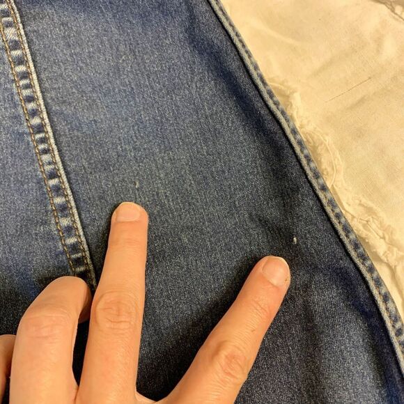 Free People (6) Women's Blue Denim Mini Skirt - Stretchy Jean Seam Detail - Picture 5 of 10